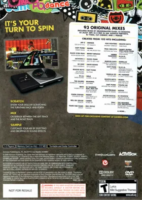 DJ Hero box cover back